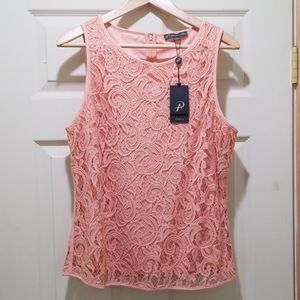 Adrianna Apapell lined lace top. L